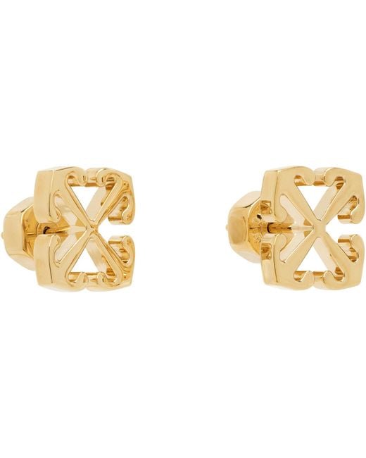 Off-White c/o Virgil Abloh Metallic Off- Mini Arrow Earrings