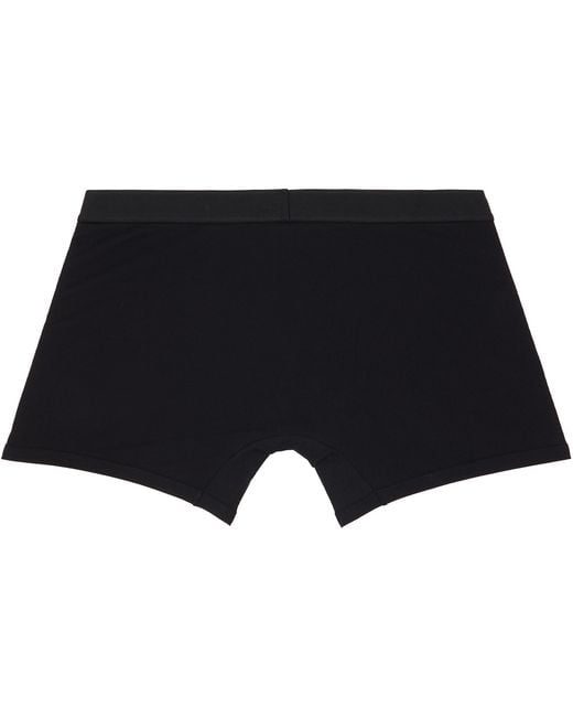 Versace Black Cotton Ribbed Long Boxer Briefs for men