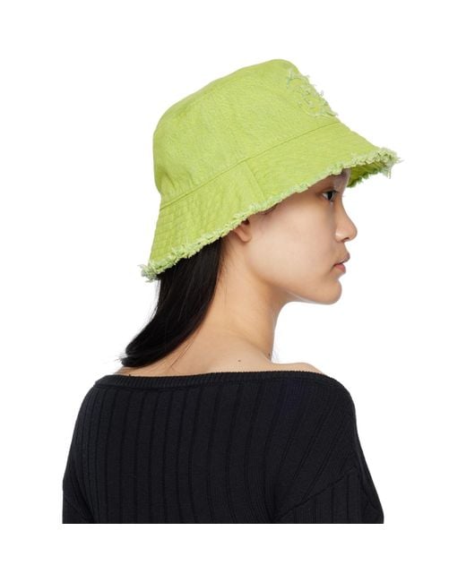 Gcds Green Distressed Bucket Hat