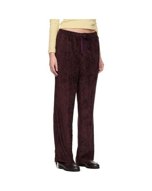 Needles Red Burgundy Fringe String Lounge Pants