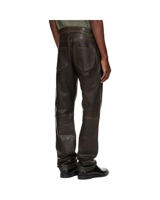 Enfants Riches Deprimes Black Moto Fly Straight Leg Leather Pants for men