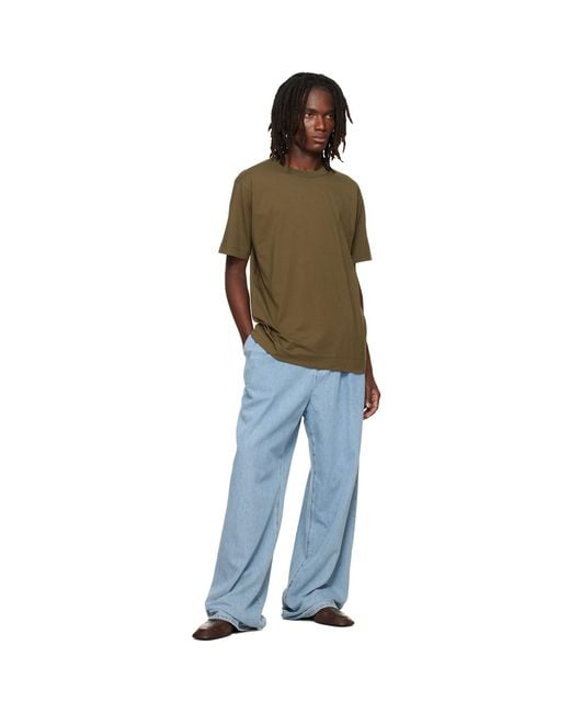 Dries Van Noten Green Khaki Regular Fit Cotton T-Shirt for men