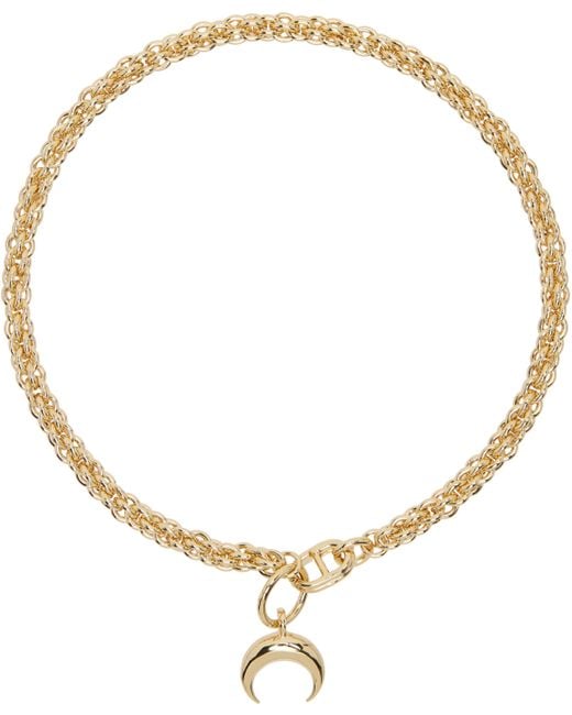 MARINE SERRE Metallic Moon Braided Chain Necklace