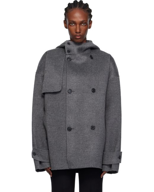 J.W. Anderson Black Oversized Peacoat