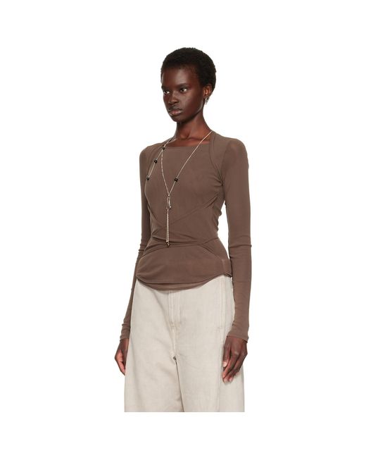 Lemaire Brown Ballerina Wrap Blouse