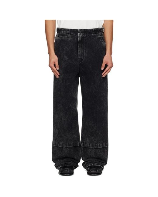Lanvin Black Loose Fit Washed Jeans for men