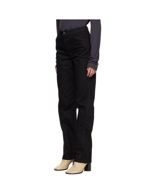 Lemaire Black Five Pockets Twisted Jeans