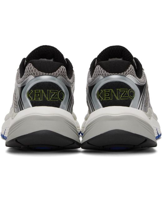 KENZO Black Silver Paris Pace Sneakers for men