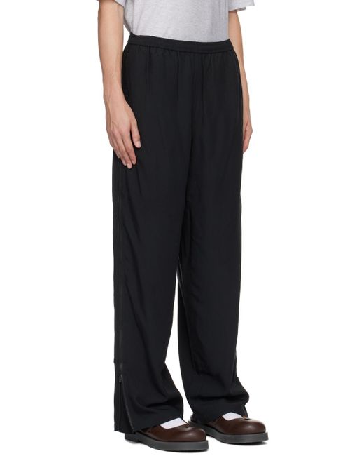Acne Black Relaxed-fit Zip Trousers for men