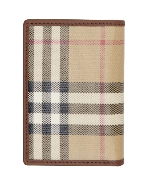 Burberry Multicolor Check Folding Card Holder for men