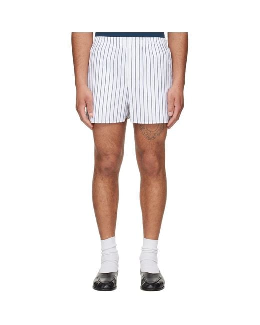 AMI White Cotton Elasticated Shorts for men