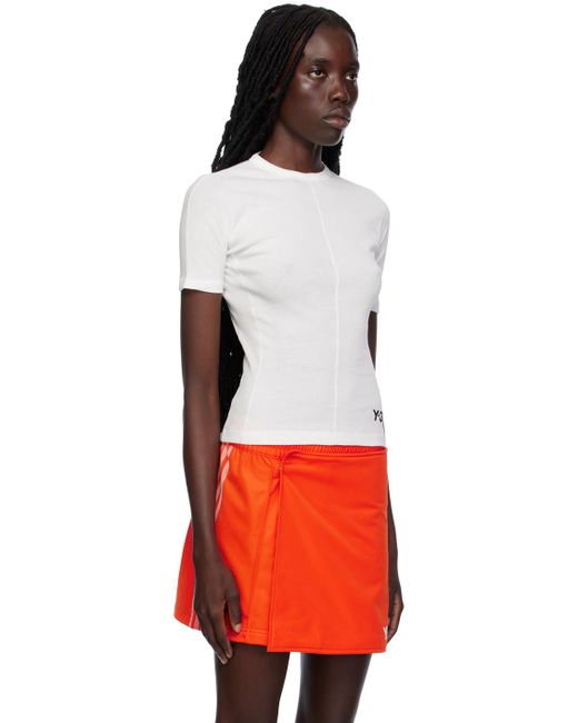 Y-3 Orange White Fitted T-shirt