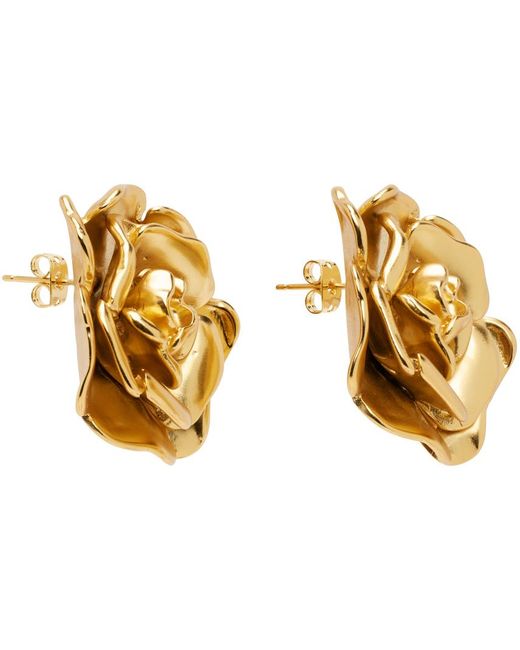 Blumarine Metallic Rose Earrings