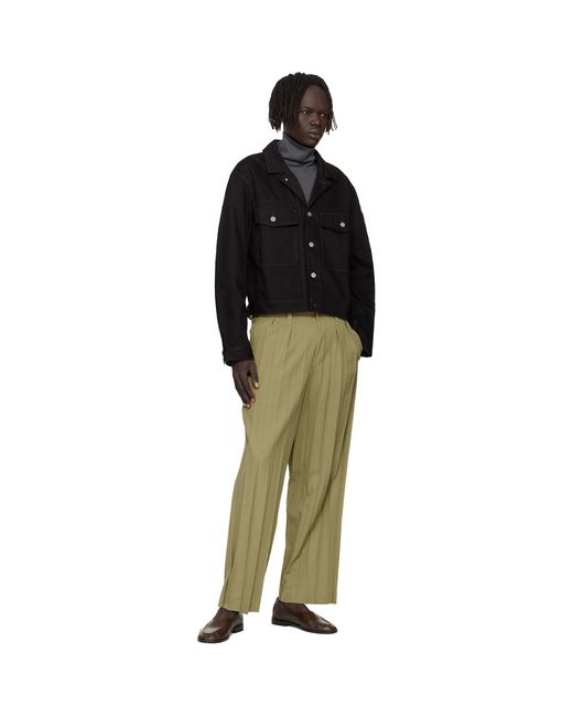 Homme Plissé Issey Miyake Green Khaki Edge Ensemble Trousers for men