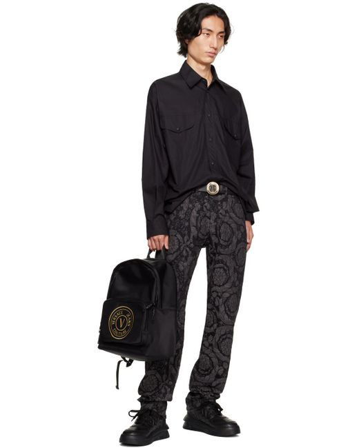Versace Black & Navy Greca Reversible Belt for men