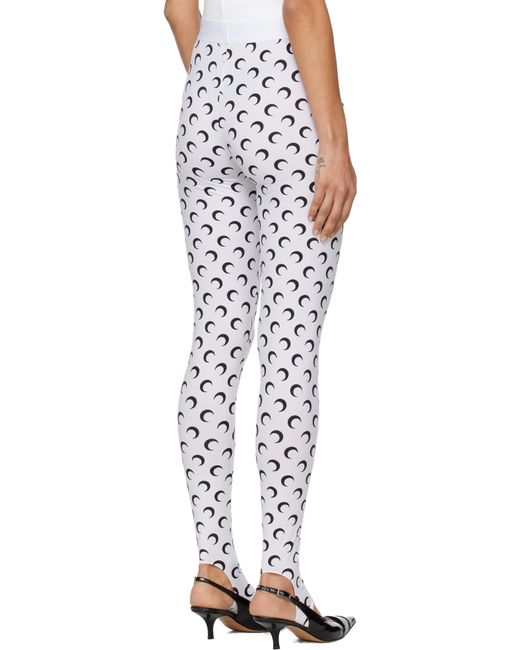 MARINE SERRE Black Recycled Moon Jersey Stirrup Leggings