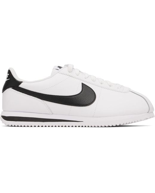 Nike White Cortez Leather Sneakers for men