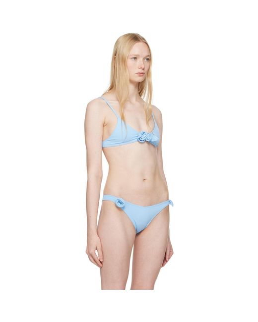 Coperni Black Flower Bikini Top
