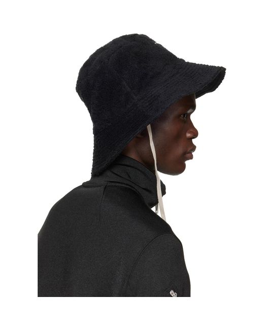 Rick Owens Black Temple Beach Hat for men
