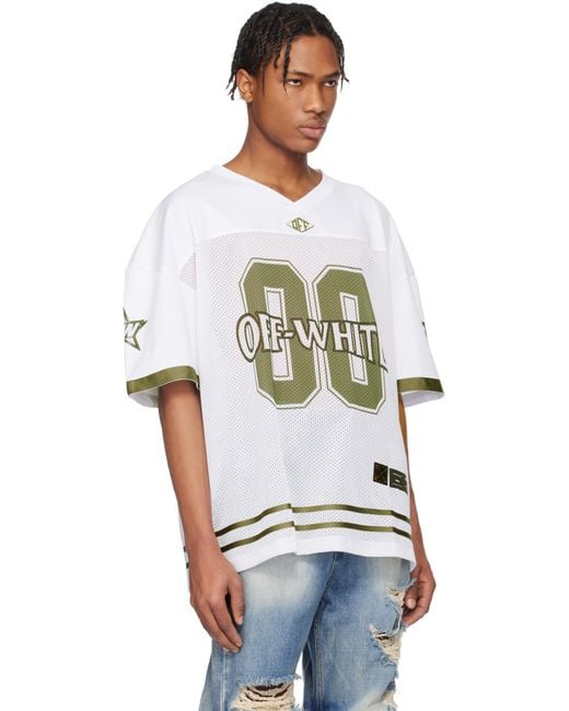 メンズ Off-White c/o Virgil Abloh ホワイト メッシュ アメフトジャージ Multicolor