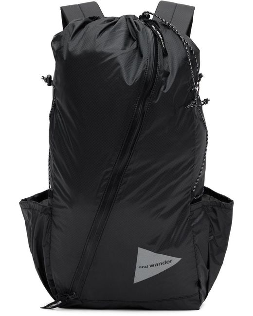 And Wander Black Gray Sil Daypack Backpack for men