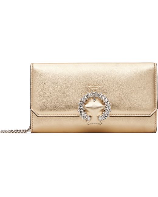 Jimmy Choo ゴールド チェーンウォレットバッグ Black