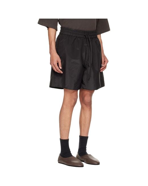 Fear Of God Black Nylon Taffeta Padded Sport Shorts for men