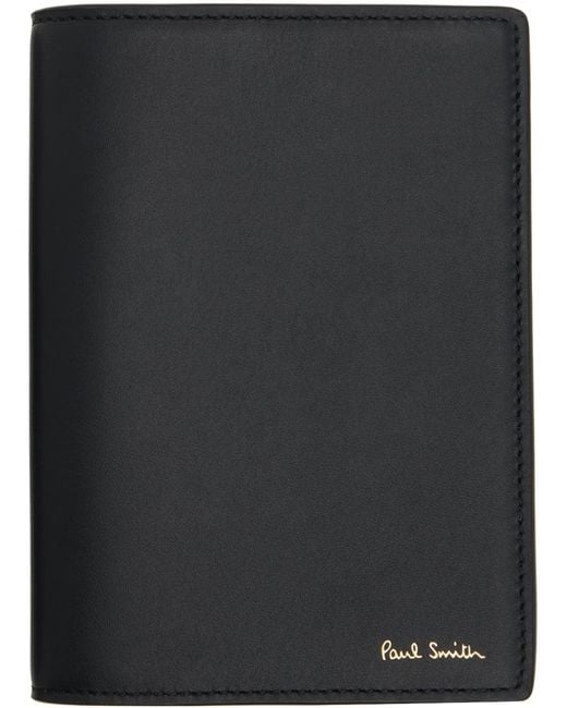 Paul Smith Black Signature Stripe Interior Leather Passport Holder for men