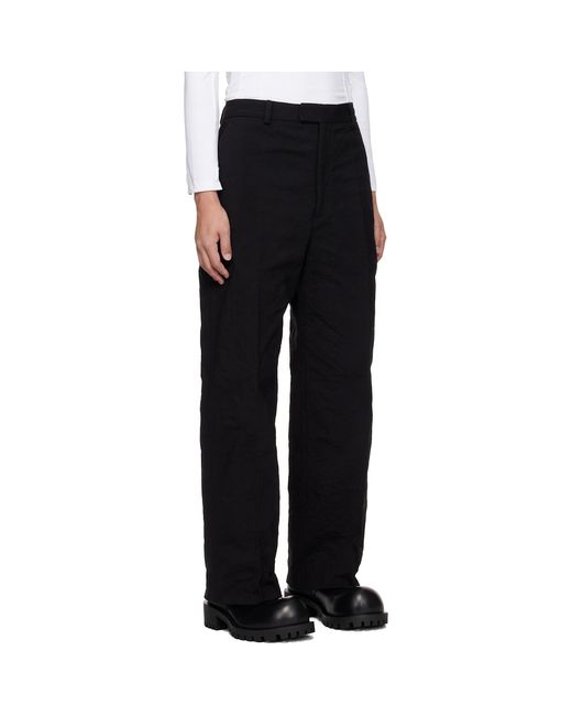 Vetements Black Metalized Wrinkled Tailored Trousers for men