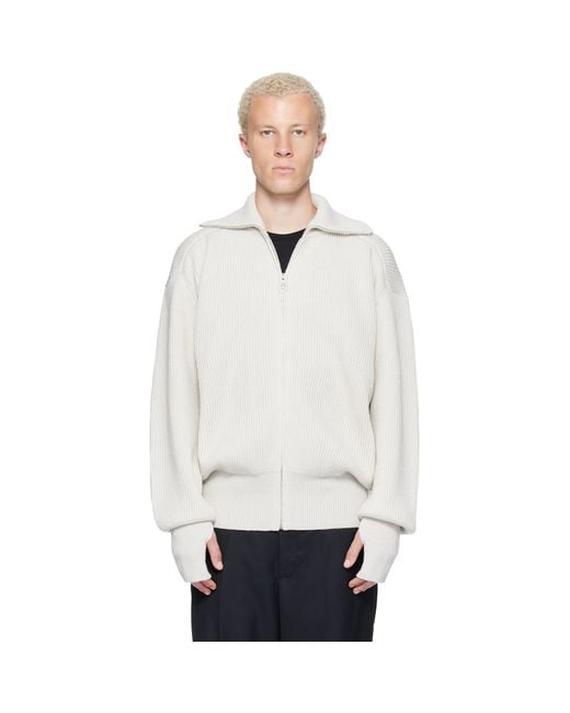 Rier White Utility Cardigan for men
