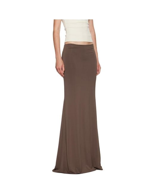 Amiri Brown Logo Chain Maxi Skirt