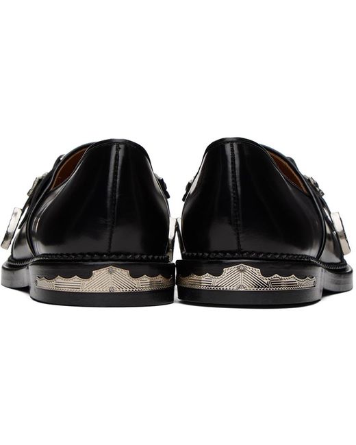 Toga Virilis Black Leather Loafers for men