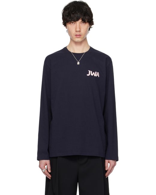 J.W. Anderson Blue 'Jwa' Back Print Long Sleeve T-Shirt for men