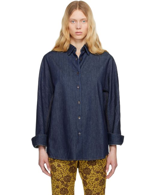 Dries van noten デニムシャツ 美品】DRIES VAN NOTEN ブルーフェード