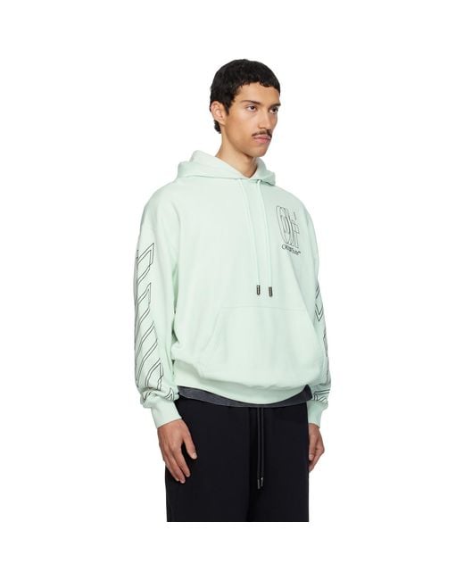 Off-White c/o Virgil Abloh Green Big Double Arrow Skate Hoodie for men