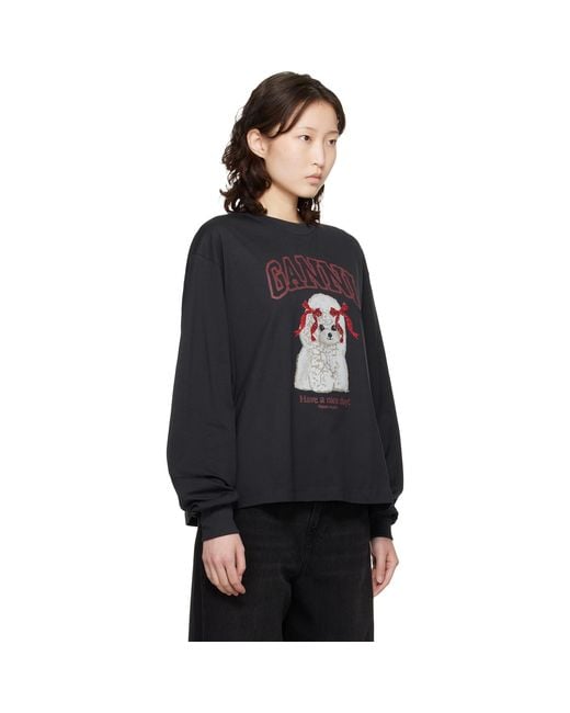 Ganni Black Poodle Longsleeve T-Shirt