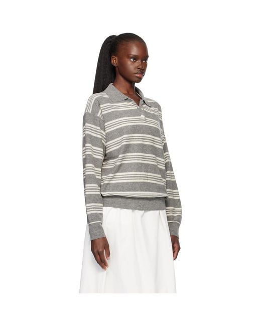 NOTHING WRITTEN Gray Kevin Stripe Pullover Polo