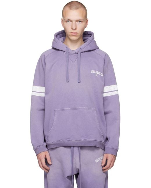 Guess USA Purple Relaxed Hoodie for men
