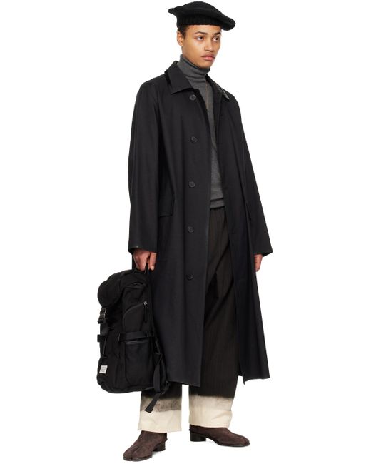 Maison Margiela Black Coated Trench Coat for men