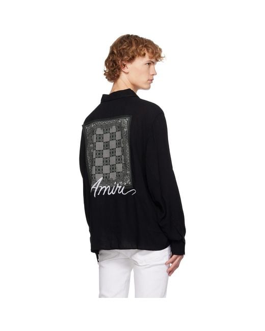 Amiri Black Ma Check Shirt for men
