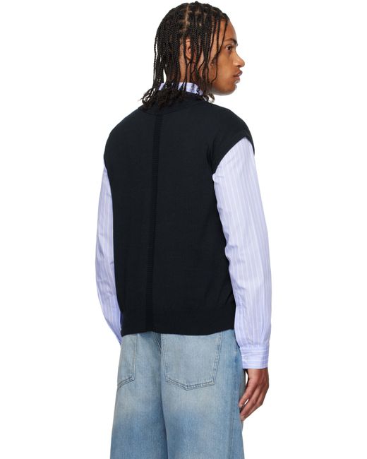 Gilet Bleu Marine En Jersey Exclusif À Ssense Abra pour homme en coloris Black