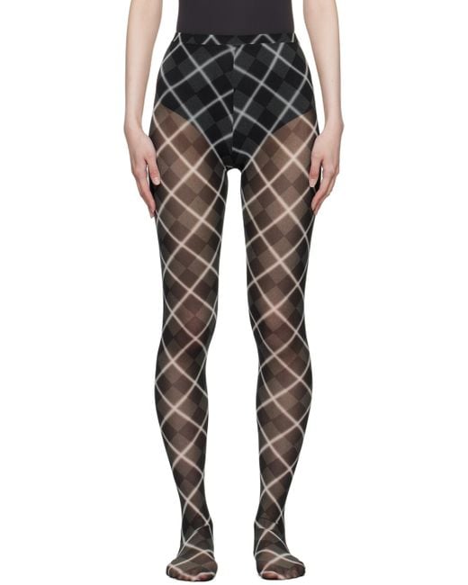 PAULA CANOVAS DEL VAS Black Argyle Tights