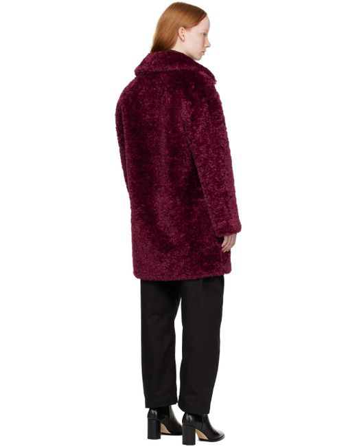 Herno Red Curly Oversized Coat