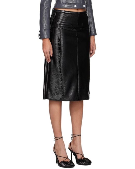 Courreges Black One Strap Midi Skirt