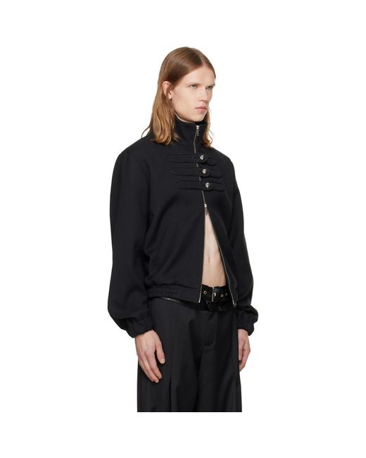 AV VATTEV Black Drummer High-Neck Jacket for men