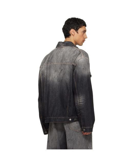 Acne Black Faded Denim Jacket for men