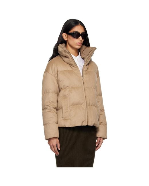 Max Mara Natural Tan Diego Reversible Down Jacket