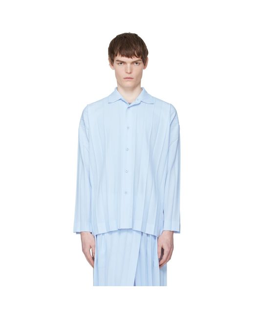 Homme Plissé Issey Miyake Blue Edge Ensemble Shirt for men
