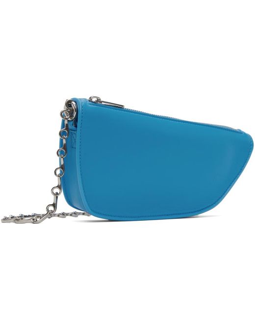 Micro sac à bandoulière en forme de bouclier replié bleu Burberry en coloris Blue