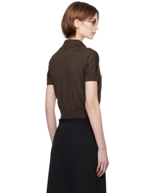 Khaite ブラウン Morgane ニットポロシャツ Black